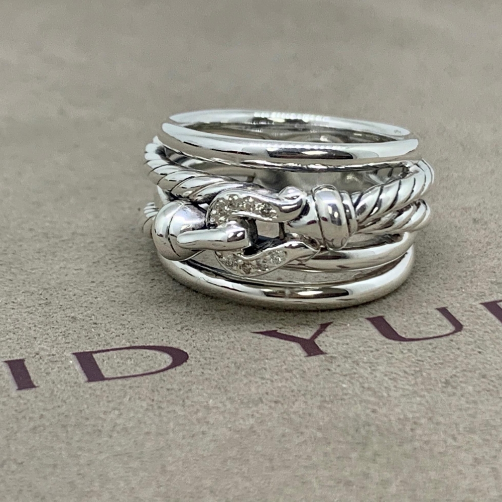 David Yurman Buckle Ring with Diamonds